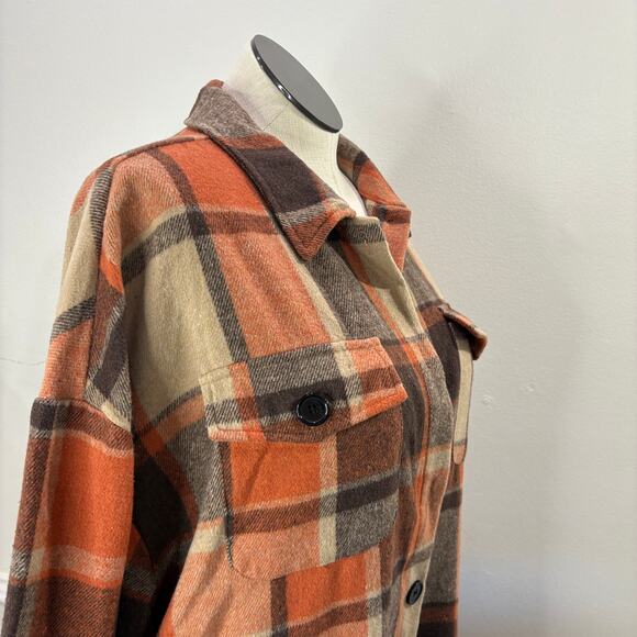 Involand Plus Size 20W Flannel Plaid Shacket Shirt Duster Fall Swiftie Evermore - Picture 6 of 13